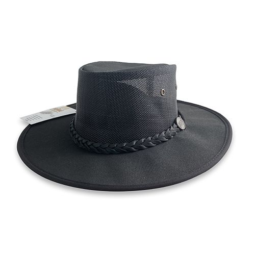 Hatworx Barmah Canvas Drover w/ Cord NZ black