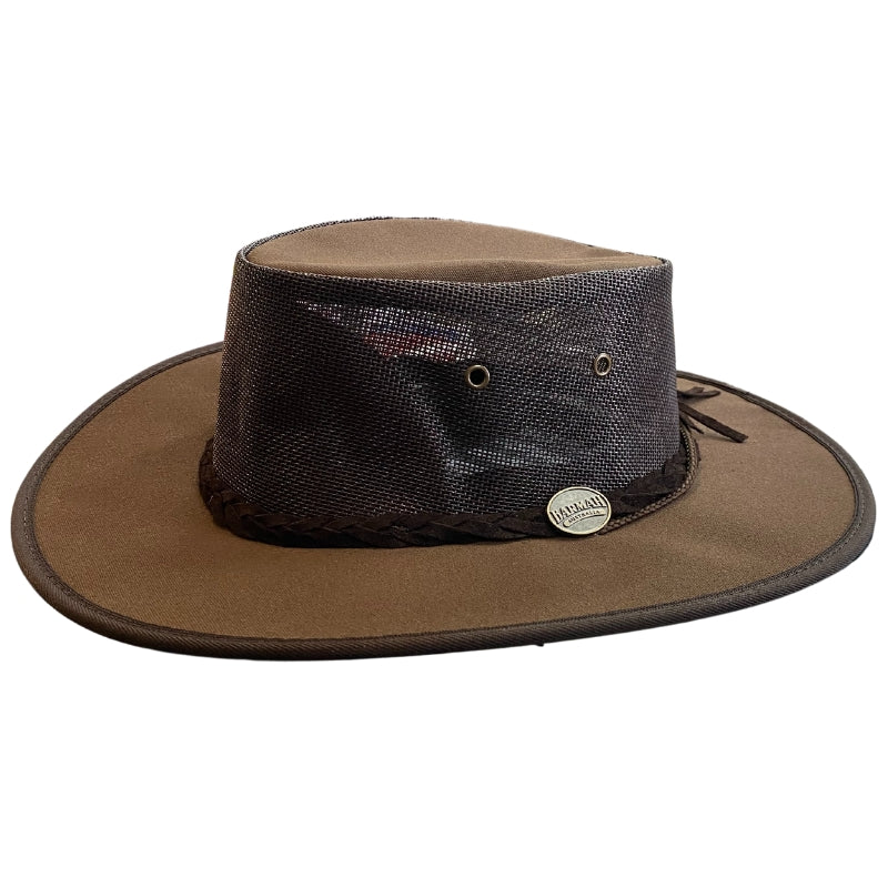 Hatworx Barmah Canvas Drover w/ Cord NZ brown