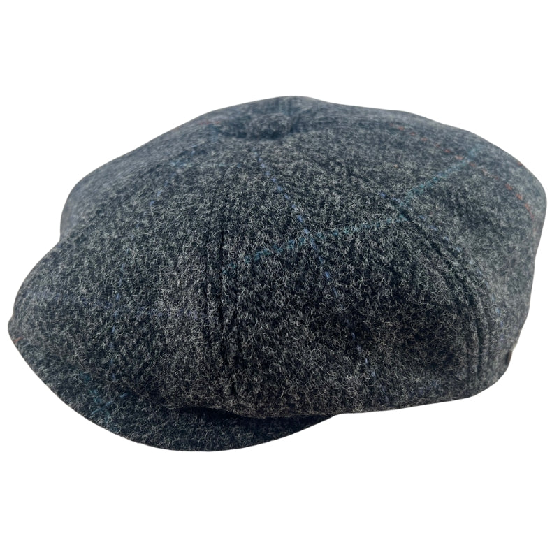 Harris Tweed Newsboy - Black Check Shop Hatworx NZ Online