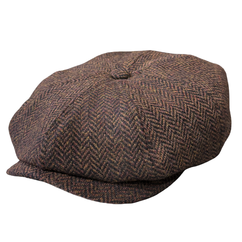 Harris Tweed Newsboy - Brown Shop Online Hatworx NZ