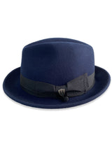 Brooklyn Wool Felt Fedora - Navy Hatworx NZ