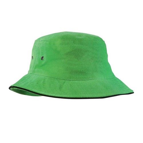 Hatworx Brushed Cotton Bucket Hat NZ lime-black