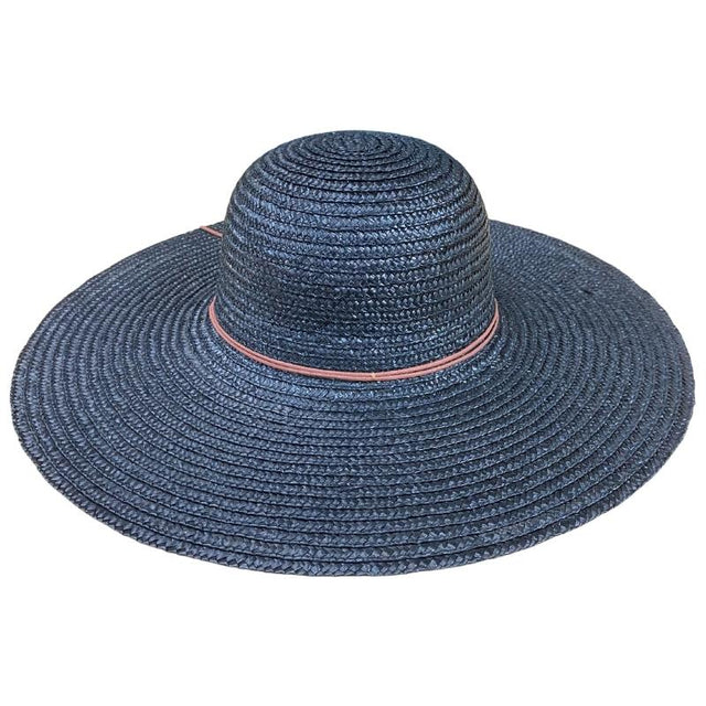 Hatworx Ladies Straw Wide Brim - Black NZ