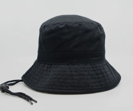 Hatworx Chin Cord Bucket Hat NZ black