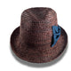 Crocheted Raffia Trilby - Brown Hatworx NZ