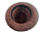 Crocheted Raffia Trilby - Brown Hatworx NZ