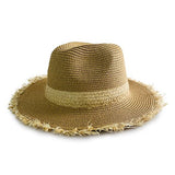 Frayed Edge Straw Hat Hatworx NZ Tan