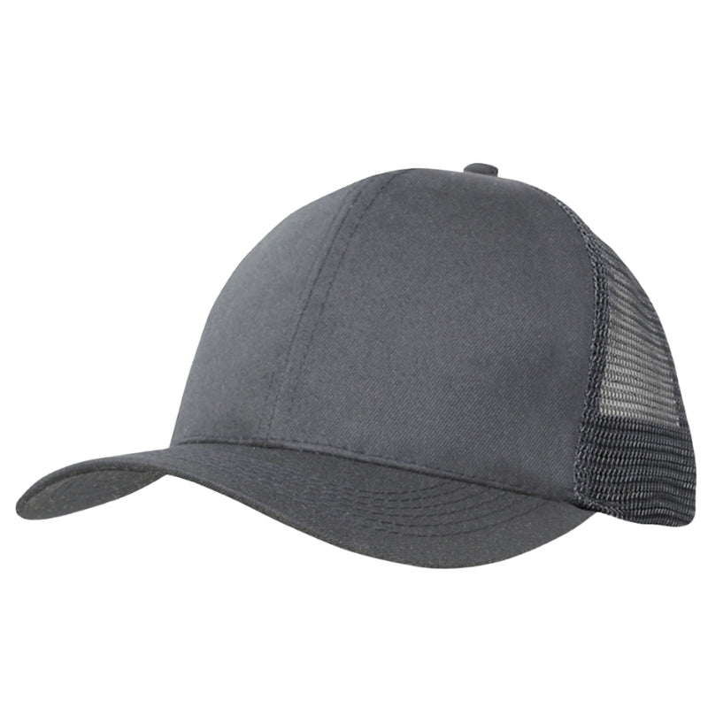 Recycled Poly Twill Trucker Cap Hatworx NZ charcoal