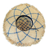 Hand Woven Blue Ribbon Raffia Widebrim Shop Online Hatworx NZ