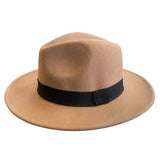 Ladies' Wool Fedora Black Band Hatworx NZ camel