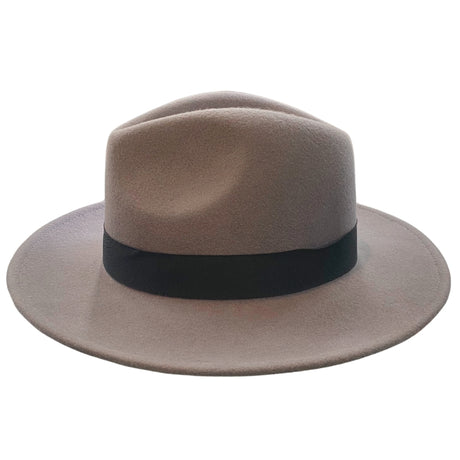 Ladies' Wool Fedora Black Band Hatworx NZ grey