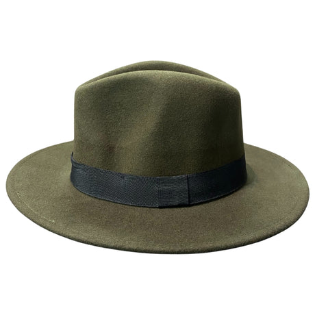 Ladies' Wool Fedora Black Band Hatworx NZ khaki