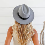 Ladies' Wool Fedora Black Band Hatworx NZ grey