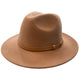 Ladies' Wool Fedora Brown Band Hatworx NZ camel