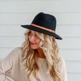 Ladies' Wool Fedora Brown Band Hatworx NZ black