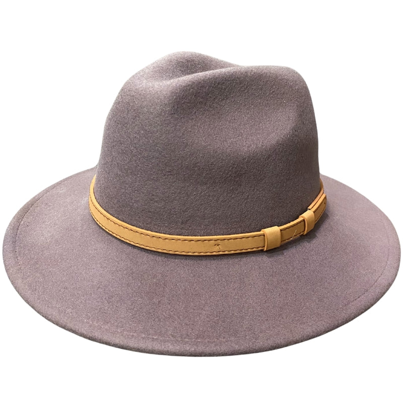 Ladies' Wool Fedora Brown Band Hatworx NZ mushroom