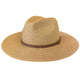 Ladies Straw Fedora with Brown Band Tan