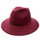 Ladies Wool Fedora - Thin Black Leather Band Hatworx NZ berry