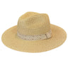 Ladies Criss Cross Straw Brim Hat Natural