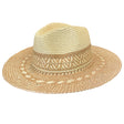 Ladies Two Tone Patterned Brim Hat Natural