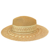 Ladies Two Tone Patterned Brim Hat