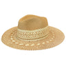 Ladies Two Tone Patterned Brim Hat Tan