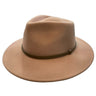 Ladies' Wool Fedora Hat - Wide Brim, Brown Band Hatworx NZ Camel