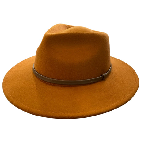 Ladies' Wool Fedora Hat - Wide Brim, Brown Band Hatworx NZ Honeycomb