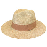 Ladies Classic Straw Fedora Camel