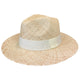 Ladies Classic Straw Fedora Cream