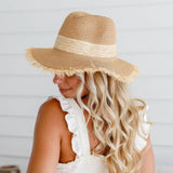 Frayed Edge Straw Hat Hatworx NZ Tan