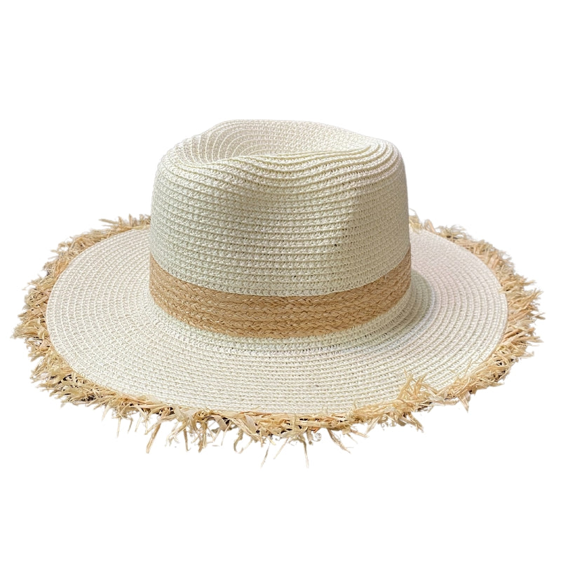 Frayed Edge Straw Hat Hatworx NZ natural