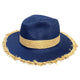 Frayed Edge Straw Hat Hatworx NZ Navy