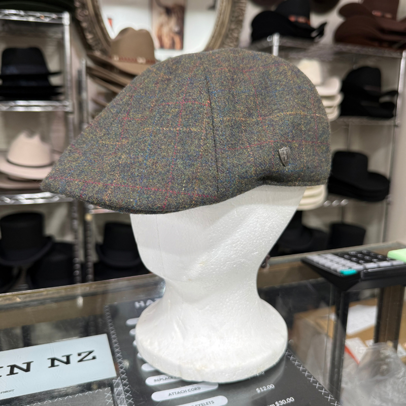 Harris Tweed Duckbill Cheesecutter - Green Shop Online Hatworx NZ