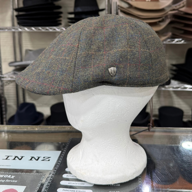 Harris Tweed Duckbill Cheesecutter - Green Shop Online Hatworx NZ