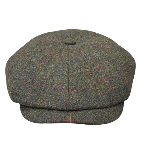 Harris Tweed Newsboy - Green Herringbone Shop Online Hatworx NZ
