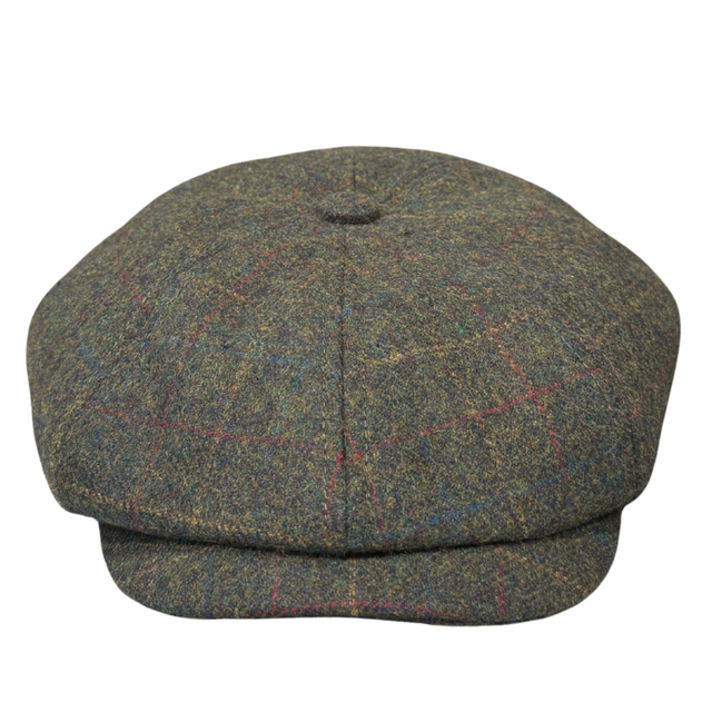 Harris Tweed Newsboy - Green Herringbone Shop Online Hatworx NZ