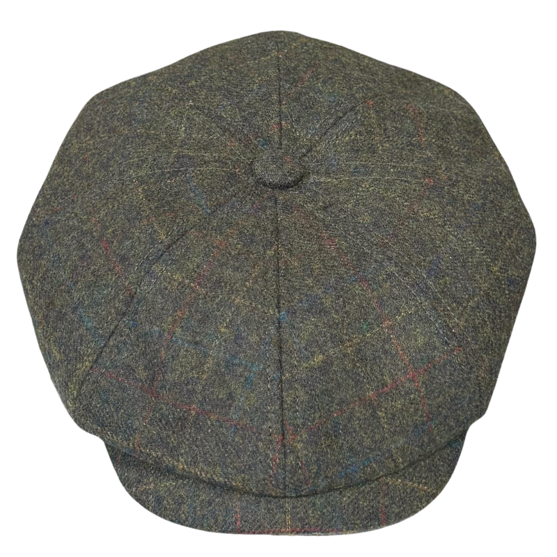 Harris Tweed Newsboy - Green Herringbone Shop Online Hatworx NZ