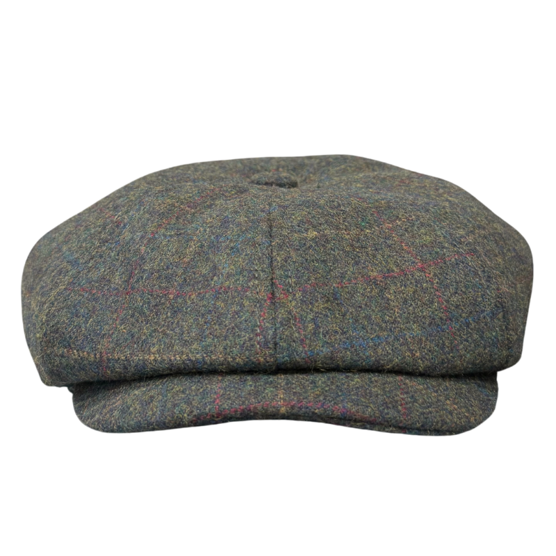 Harris Tweed Newsboy - Green Herringbone Shop Online Hatworx NZ