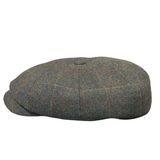 Harris Tweed Newsboy - Green Herringbone Shop Online Hatworx NZ