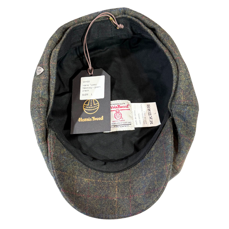 Harris Tweed Newsboy - Green Herringbone Shop Online Hatworx NZ