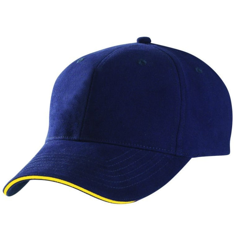 One Fit Cap Sandwich Peak Hatworx NZ navy-gold