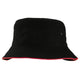 Hatworx Brushed Cotton Bucket Hat NZ black-red