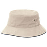 Hatworx Brushed Cotton Bucket Hat NZ Natural-Navy