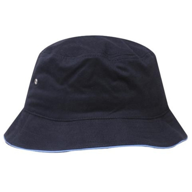 Hatworx Brushed Cotton Bucket Hat NZ navy-sky