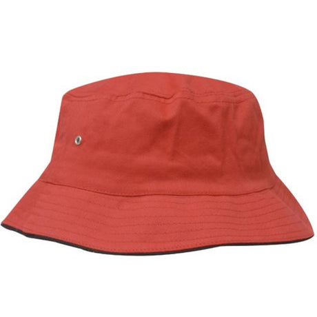 Hatworx Brushed Cotton Bucket Hat NZ red-black