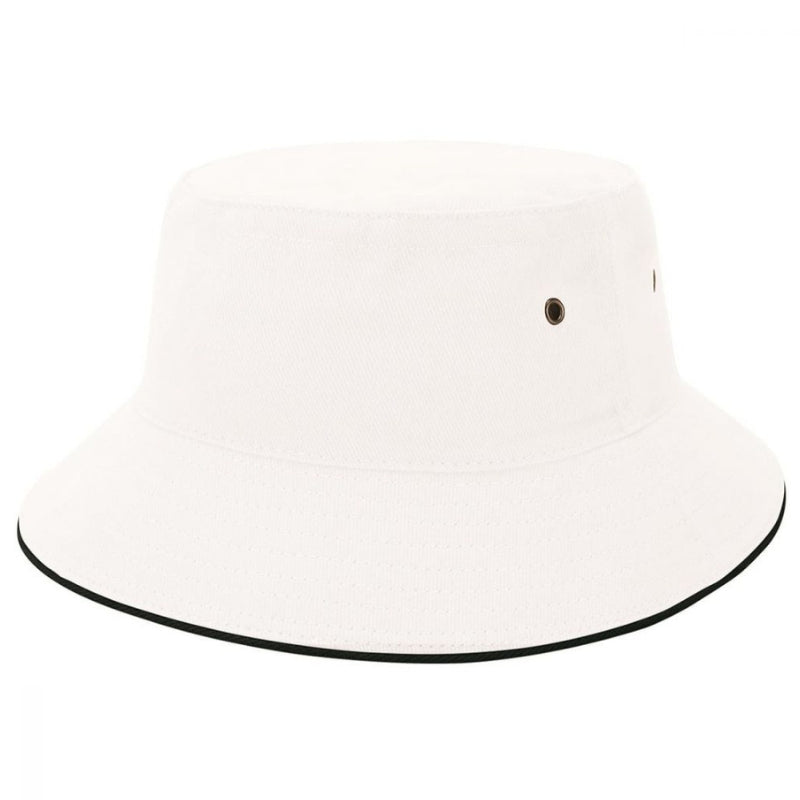 Hatworx Brushed Cotton Bucket Hat NZ white-black