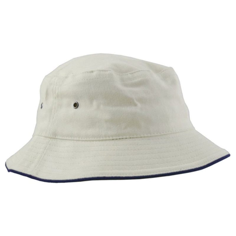 Hatworx Brushed Cotton Bucket Hat NZ navy-white