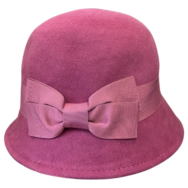 Ladies' Pink Double Bow Cloche Hatworx NZ