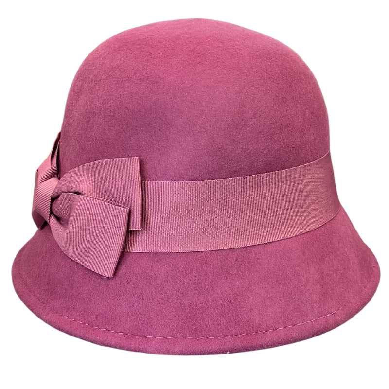 Ladies' Pink Double Bow Cloche Hatworx NZ